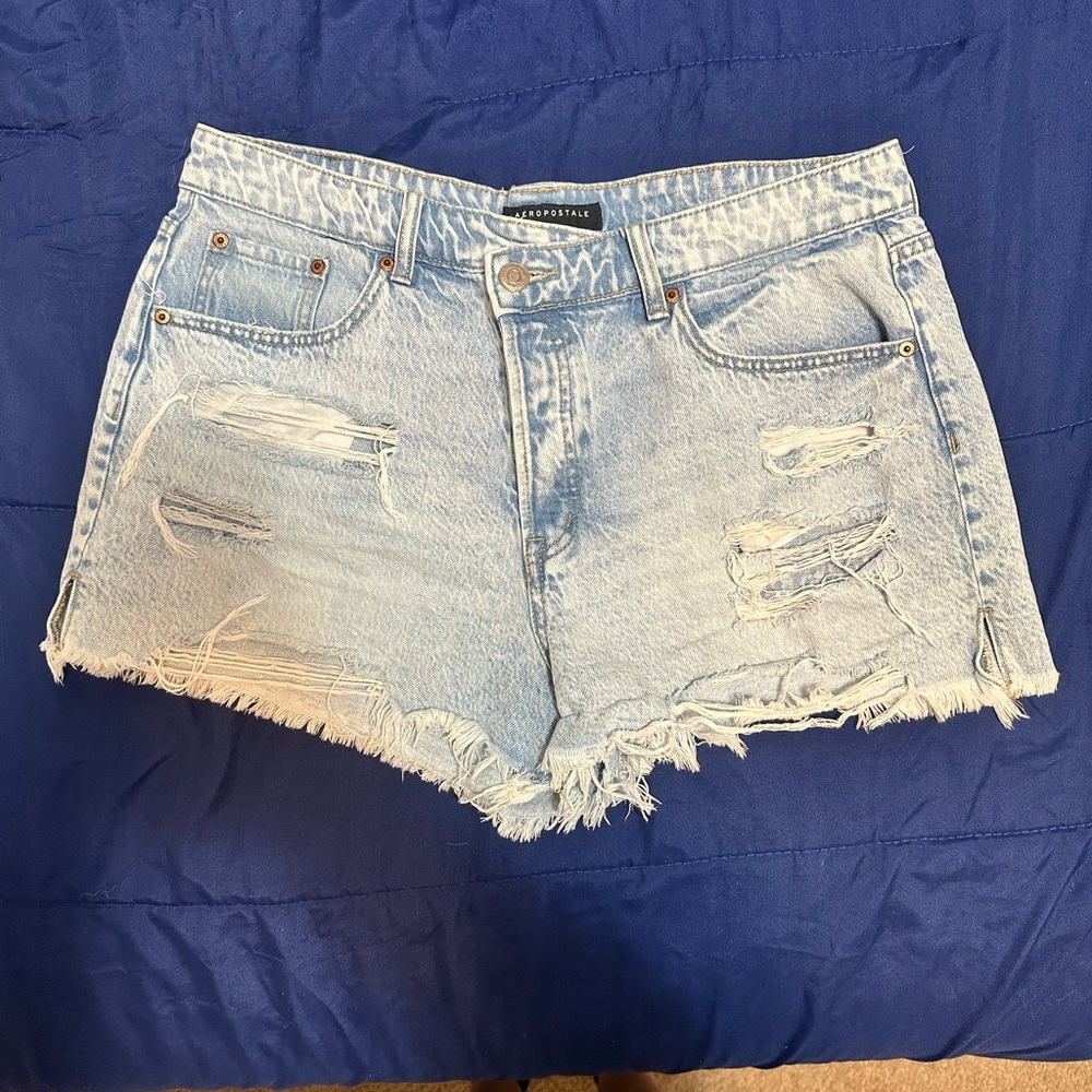 High waisted denim shorts